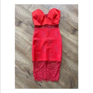V cut strapless dress